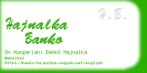 hajnalka banko business card