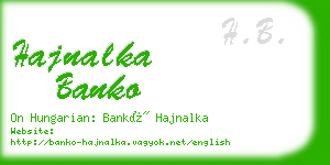 hajnalka banko business card